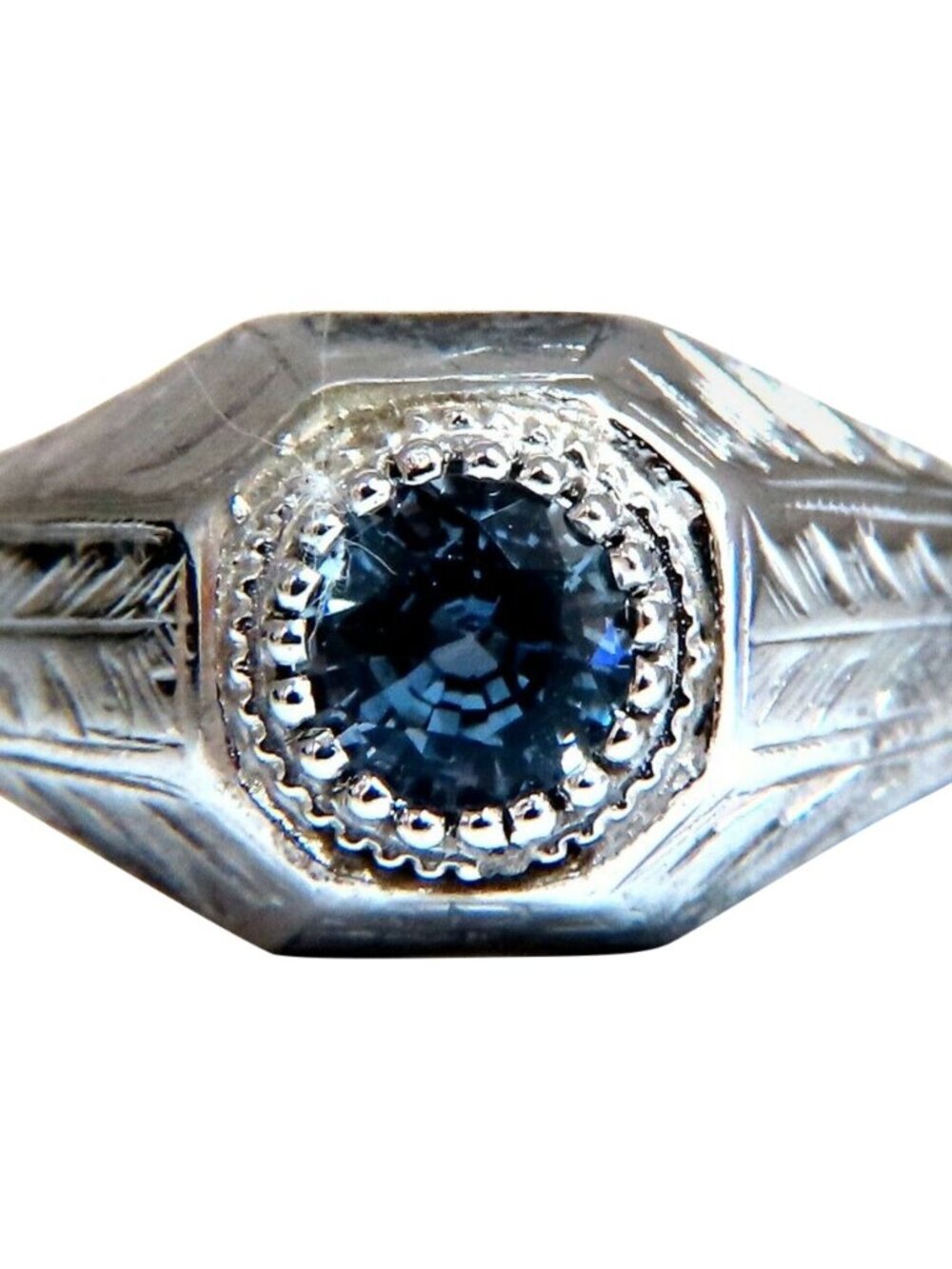 .76ct Natural Periwinkle Blue Sapphire Solitaire Ring 14kt Vintage*